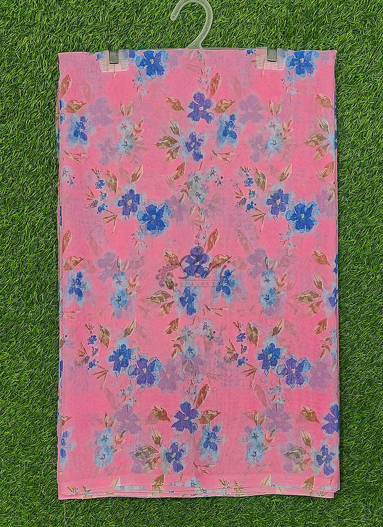 Authentic Garden Vareli Printed Lentus Saree