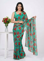 Load image into Gallery viewer, Exclusive Garden Vareli Printed Nara Chiffon Saree