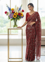 Load image into Gallery viewer, Latest Garden Vareli Printed Nara Chiffon Saree