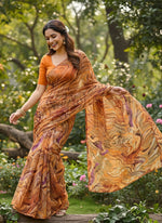 Load image into Gallery viewer, Latest Garden Vareli Printed Nara Chiffon Saree