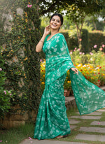 Load image into Gallery viewer, Latest Garden Vareli Printed Nara Chiffon Saree