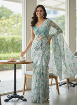 Load image into Gallery viewer, Latest Garden Vareli Printed Nara Chiffon Saree