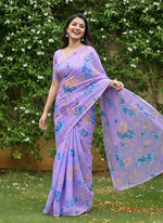 Load image into Gallery viewer, Latest Garden Vareli Printed Nara Chiffon Saree