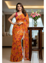 Load image into Gallery viewer, Latest Garden Vareli Printed Nara Chiffon Saree