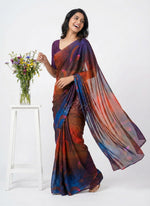 Load image into Gallery viewer, Latest Garden Vareli Printed Nara Chiffon Saree