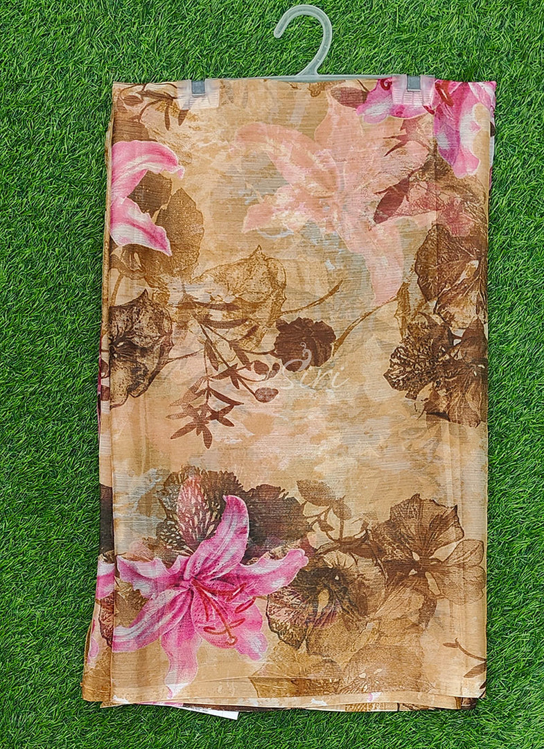 Latest Garden Vareli Printed Nara Chiffon Saree