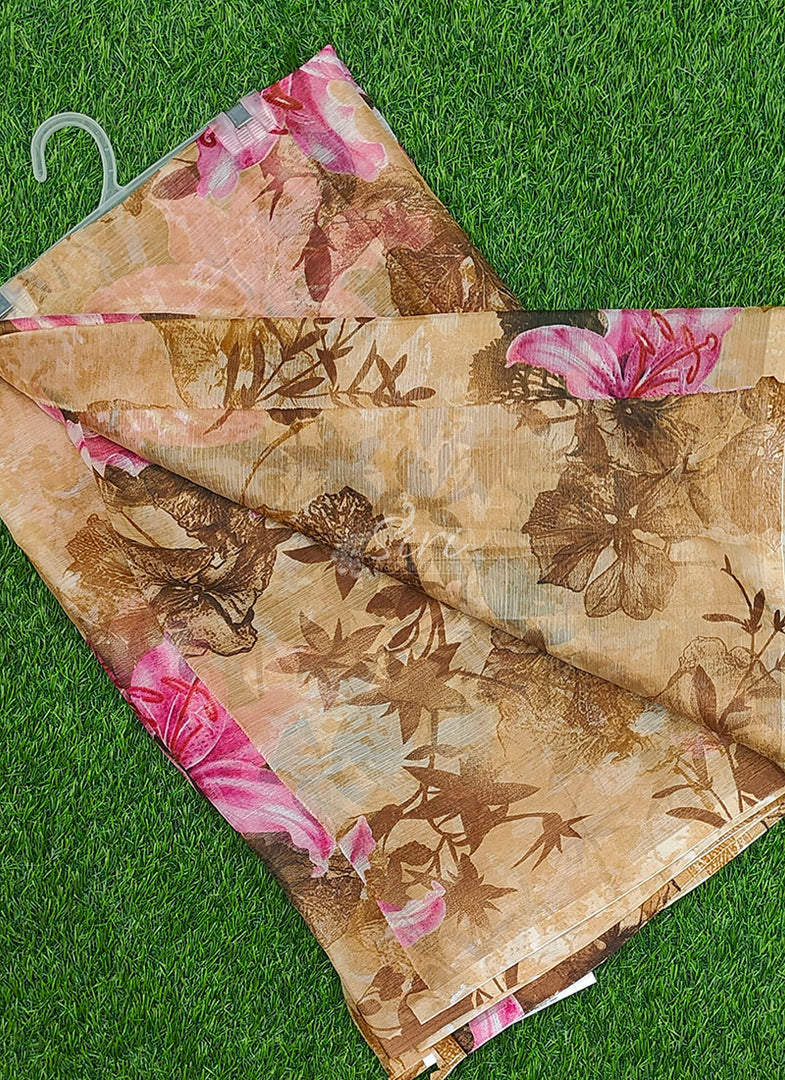 Latest Garden Vareli Printed Nara Chiffon Saree
