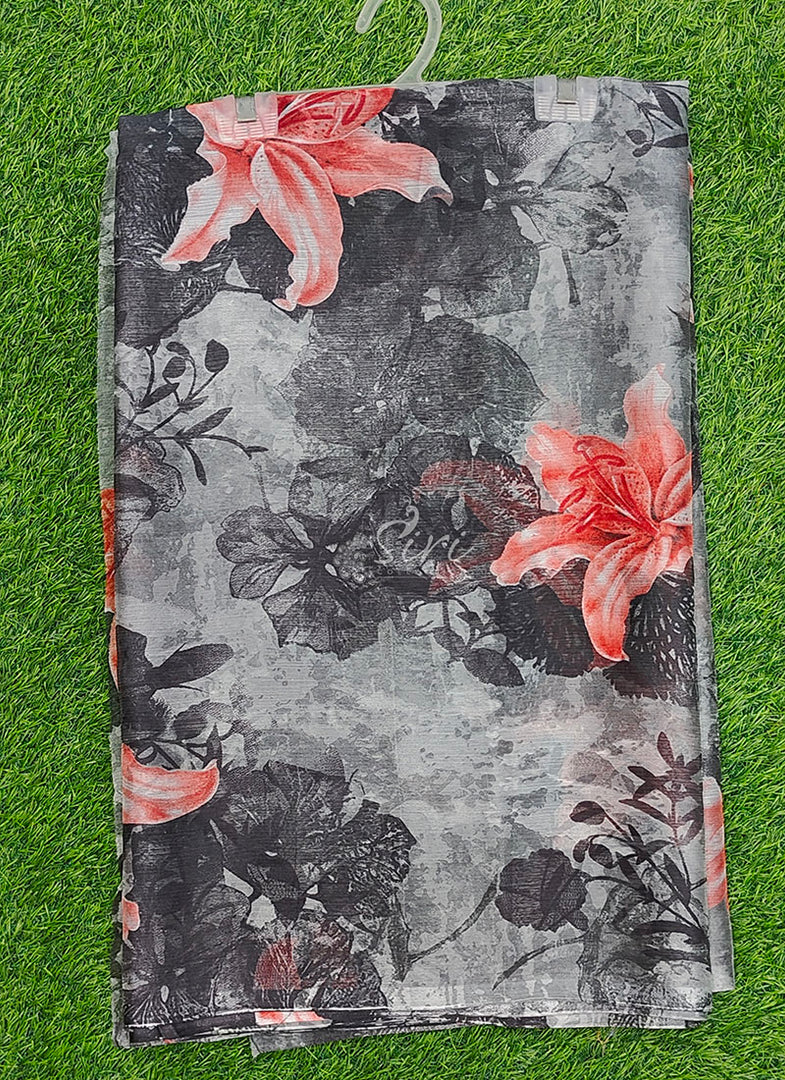 Latest Garden Vareli Printed Nara Chiffon Saree