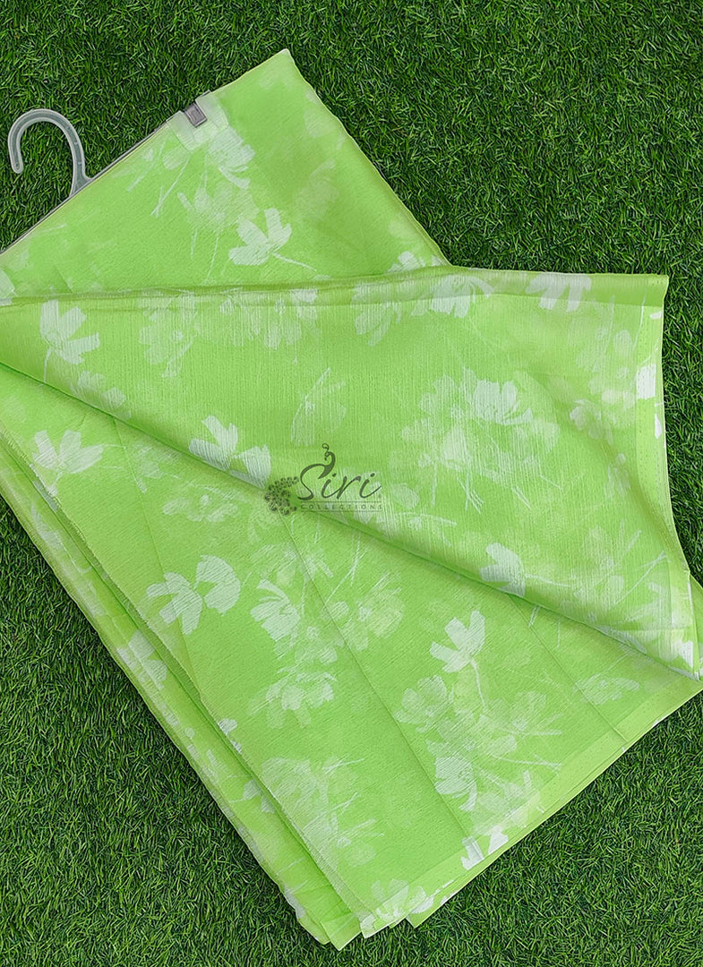 Latest Garden Vareli Printed Nara Chiffon Saree