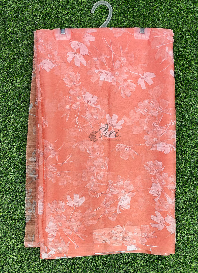 Latest Garden Vareli Printed Nara Chiffon Saree