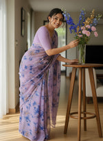 Load image into Gallery viewer, Garden Vareli Printed Nara Chiffon Saree