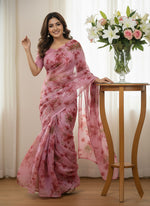 Load image into Gallery viewer, Garden Vareli Printed Nara Chiffon Saree