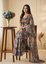 Load image into Gallery viewer, Garden Vareli Printed Nara Chiffon Saree