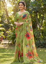 Load image into Gallery viewer, High Quality Garden Vareli Printed Nara Chiffon Saree