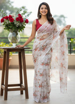 Load image into Gallery viewer, High Quality Garden Vareli Printed Nara Chiffon Saree