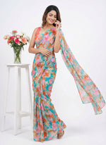 Load image into Gallery viewer, High Quality Garden Vareli Printed Nara Chiffon Saree