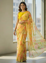 Load image into Gallery viewer, High Quality Garden Vareli Printed Nara Chiffon Saree