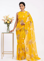 Load image into Gallery viewer, Elegant Garden Vareli Printed Nara Chiffon Saree