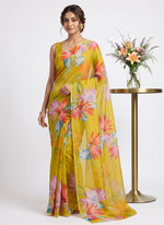 Load image into Gallery viewer, Elegant Garden Vareli Printed Nara Chiffon Saree