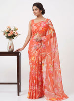 Load image into Gallery viewer, Elegant Garden Vareli Printed Nara Chiffon Saree