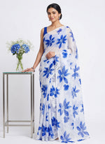 Load image into Gallery viewer, Authentic Garden Vareli Printed Nara Chiffon Saree