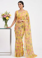 Load image into Gallery viewer, Authentic Garden Vareli Printed Nara Chiffon Saree
