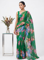 Load image into Gallery viewer, Authentic Garden Vareli Printed Nara Chiffon Saree