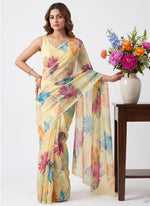 Load image into Gallery viewer, Authentic Garden Vareli Printed Nara Chiffon Saree