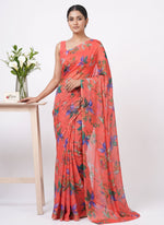 Load image into Gallery viewer, Light Weight Garden Vareli Printed Nara Chiffon Saree