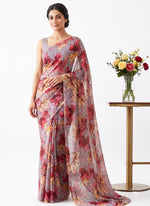 Load image into Gallery viewer, Light Weight Garden Vareli Printed Nara Chiffon Saree
