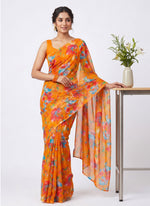 Load image into Gallery viewer, Light Weight Garden Vareli Printed Nara Chiffon Saree