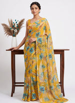 Load image into Gallery viewer, Garden Vareli Printed Nara Chiffon Saree without Blouse