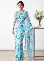 Load image into Gallery viewer, High Quality Garden Vareli Printed Nara Chiffon Saree without Blouse