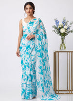 Load image into Gallery viewer, High Quality Garden Vareli Printed Nara Chiffon Saree without Blouse