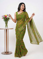Load image into Gallery viewer, Garden Vareli Printed Nara Chiffon Saree without Blouse