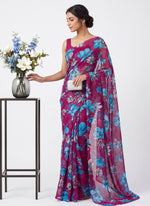 Load image into Gallery viewer, Garden Vareli Printed Nara Chiffon Saree without Blouse