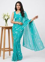 Load image into Gallery viewer, Garden Vareli Printed Nara Chiffon Saree without Blouse