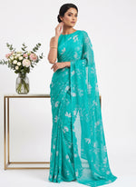 Load image into Gallery viewer, Garden Vareli Printed Nara Chiffon Saree without Blouse