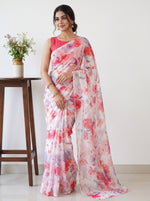Load image into Gallery viewer, Garden Vareli Printed Nara Chiffon Saree without Blouse