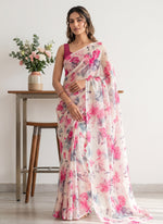 Load image into Gallery viewer, Garden Vareli Printed Nara Chiffon Saree without Blouse