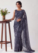 Load image into Gallery viewer, Garden Vareli Printed Nara Chiffon Saree without Blouse