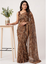 Load image into Gallery viewer, Garden Vareli Printed Nara Chiffon Saree without Blouse