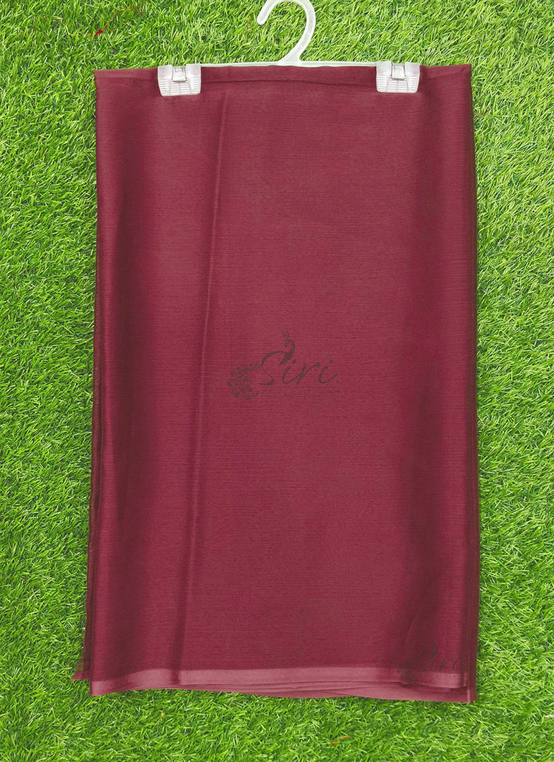 Beautiful Garden Vareli Plain Nara Chiffon Saree