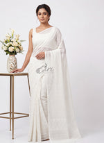 Load image into Gallery viewer, Beautiful Garden Vareli Printed White Summer Roganza Saree