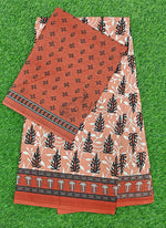 Load image into Gallery viewer, Beautiful Bhagru Print Pure Cotton Saree