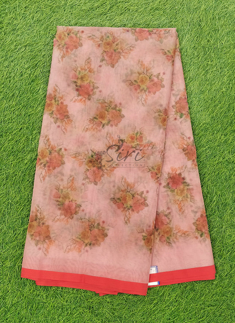 Beautiful Trendy Digital Print Organza Saree