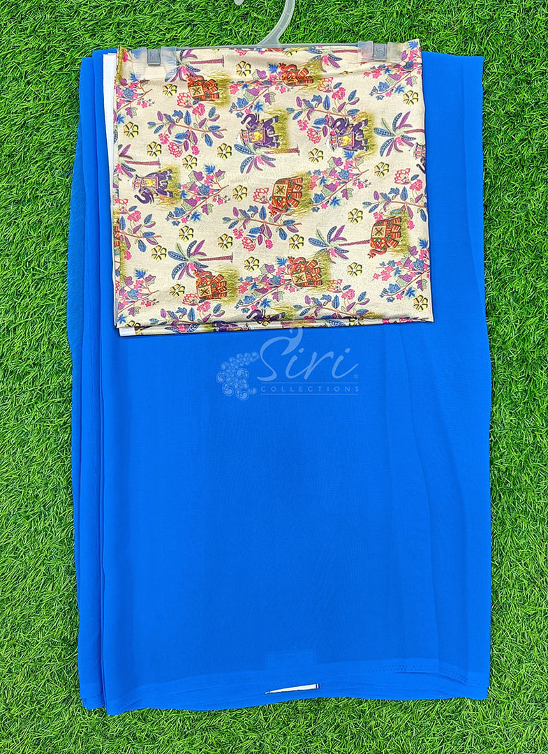 Lovely Georgette Saree With Designer Blouse