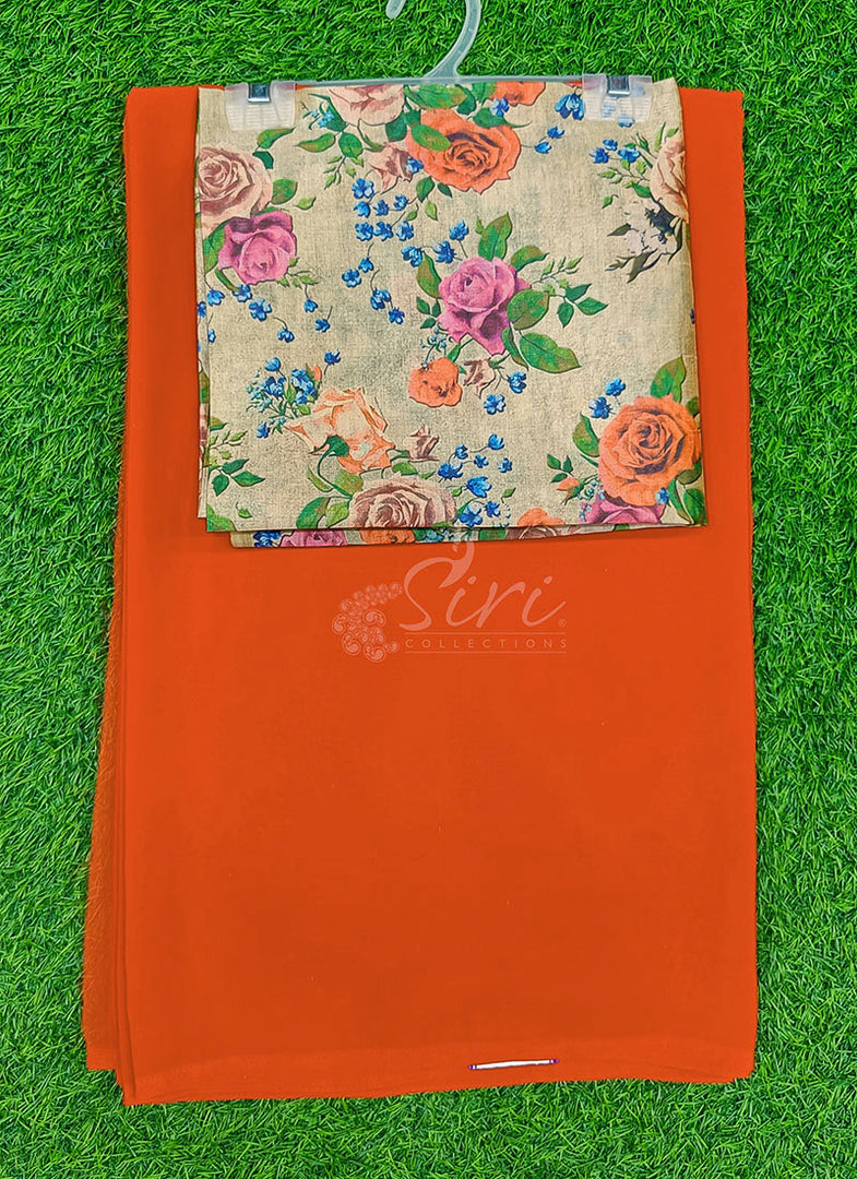 Lovely Georgette Saree With Designer Blouse
