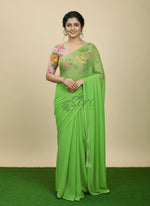 Load image into Gallery viewer, Lovely Crepe Georgette Saree With Printed Blouse