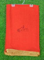 Load image into Gallery viewer, Beautiful Georgette Saree in Gold Border and Stones